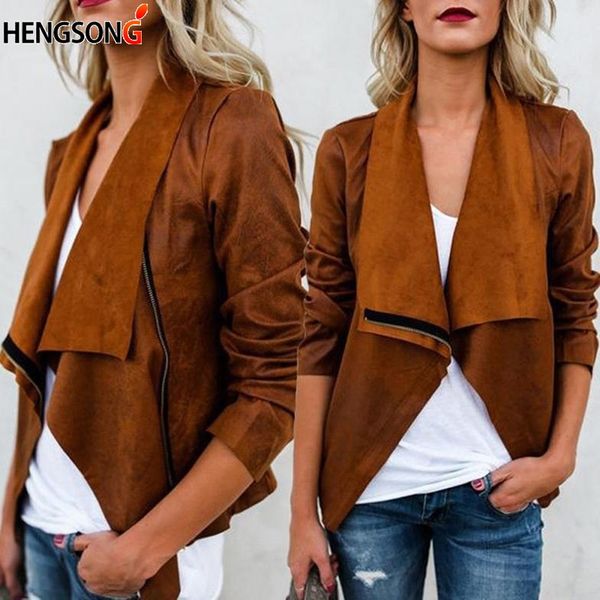 spring autumn solid color jacket for women 2018 long sleeve short deer velvet jacket irregular women coat fashion cool, Black;brown
spring autumn solid color jacket for women 2018 long sleeve short deer velvet jacket irregular women coat fashion cool, Black;brown