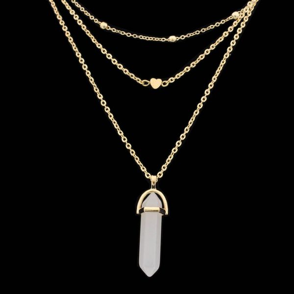 women alloy multi color bullet shape quartz pendants necklaces natural stone collar necklaces crystal stone charm jewelry, Silver
women alloy multi color bullet shape quartz pendants necklaces natural stone collar necklaces crystal stone charm jewelry, Silver
