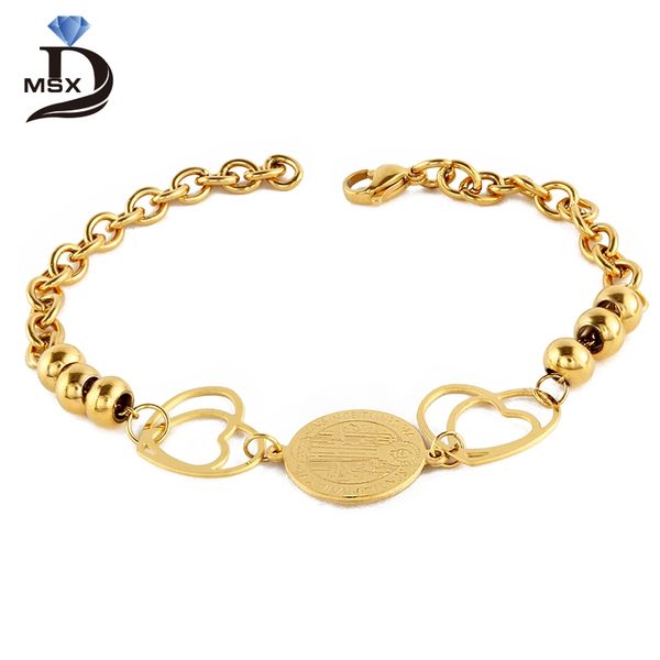 gold plating woman female bangles bracelets with hollow-out double heart stainless steel chain wristband wedding party jewelry, Black
gold plating woman female bangles bracelets with hollow-out double heart stainless steel chain wristband wedding party jewelry, Black
