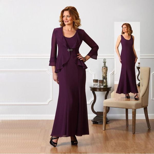 mother of the bride dresses long sleeves two pieces jacket ankle length wedding party evening gowns, Black;red
mother of the bride dresses long sleeves two pieces jacket ankle length wedding party evening gowns, Black;red