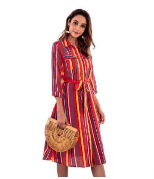 casual dresses women colorful stripes fall autumn loose sashes design long dress single breasted, Black;gray
casual dresses women colorful stripes fall autumn loose sashes design long dress single breasted, Black;gray