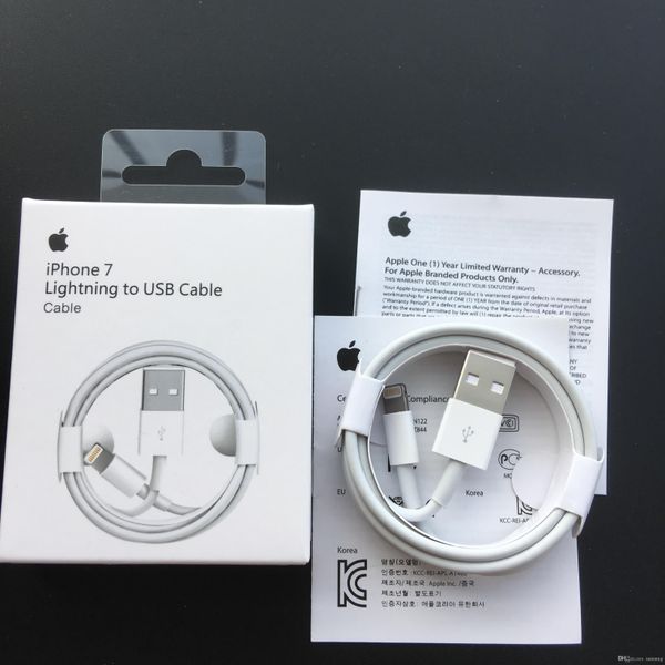 100pcs/lot 7 generations For A++++ Original OEM Quality 1m 3ft USB Data Sync Charger Cable for ipone 5 6 7 8 X XR XS usb With retail packag