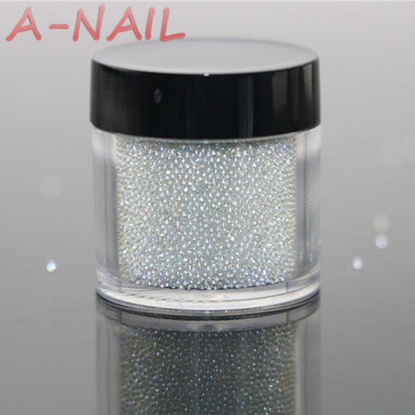

nail studs powder 0.6-0.8mm 0.8-1mm 15g/jar clear ab caviar mini glitter beads manicures decoration nail art rhinestone glitter, Silver;gold