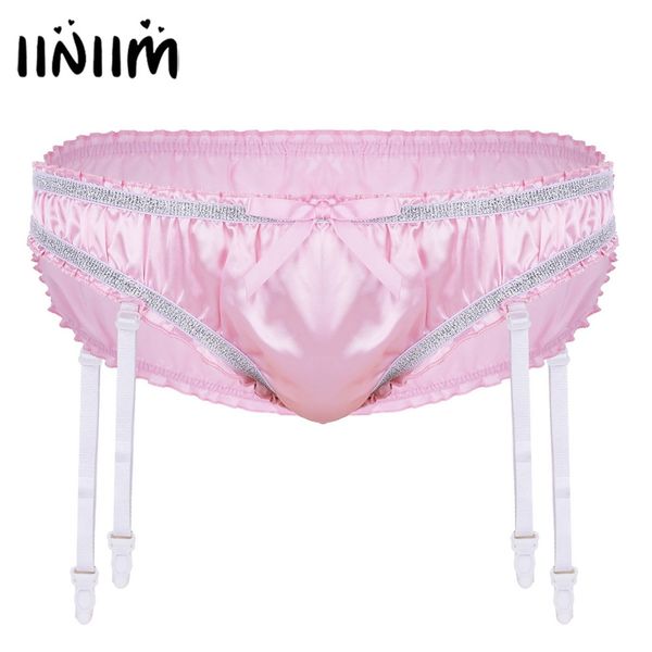 iiniim mens lingerie shiny stretchy satin ruffled lined sissy briefs jockstraps underwear gay male panties with plastic garters, Black;white
iiniim mens lingerie shiny stretchy satin ruffled lined sissy briefs jockstraps underwear gay male panties with plastic garters, Black;white
