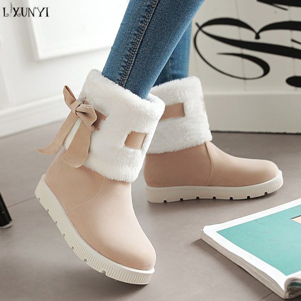 lxunyi new butterfly knot mid calf boots for women slip on round toe winter long plush warm boos platform shoes female plus size, Black
lxunyi new butterfly knot mid calf boots for women slip on round toe winter long plush warm boos platform shoes female plus size, Black