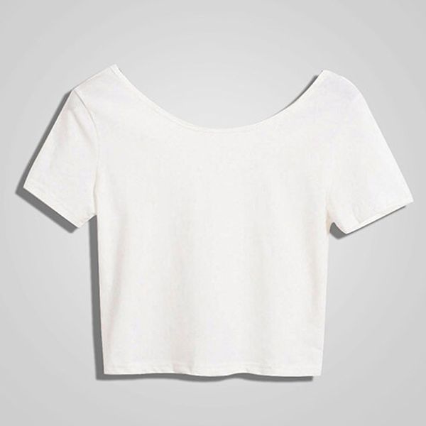 scoop crop new neck fashion women short sleeve bare midriff casual blouse t-shirt loose cotton t shirt women txz0, White
scoop crop new neck fashion women short sleeve bare midriff casual blouse t-shirt loose cotton t shirt women txz0, White