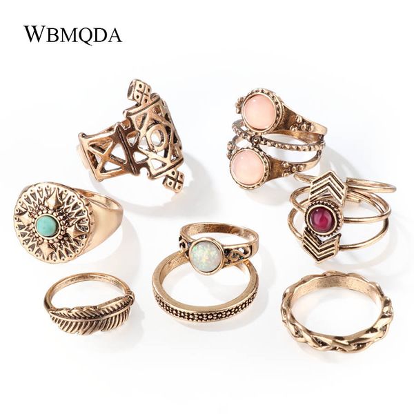 8 pcs/lot gold silver opal feather knuckle ring set vintage geometric midi rings for women fashion jewlery 2018, Golden;silver
8 pcs/lot gold silver opal feather knuckle ring set vintage geometric midi rings for women fashion jewlery 2018, Golden;silver