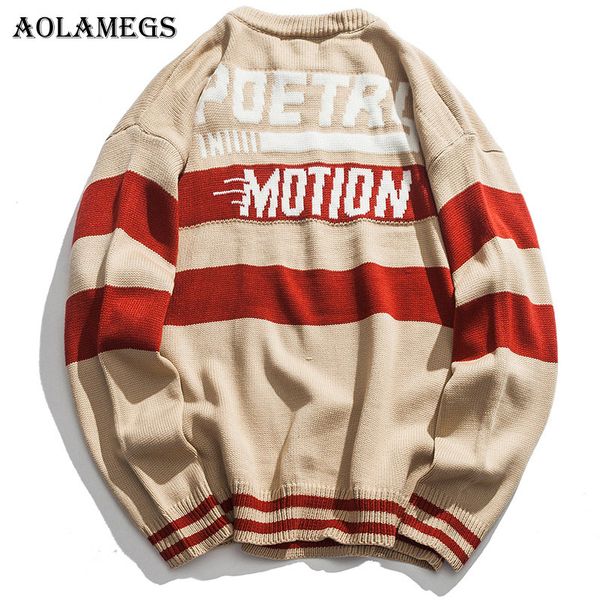 aolamegs sweater men letter striped hit color mens pullover loose high street sweaters fashion knitted male sweater streetwear, White;black
aolamegs sweater men letter striped hit color mens pullover loose high street sweaters fashion knitted male sweater streetwear, White;black