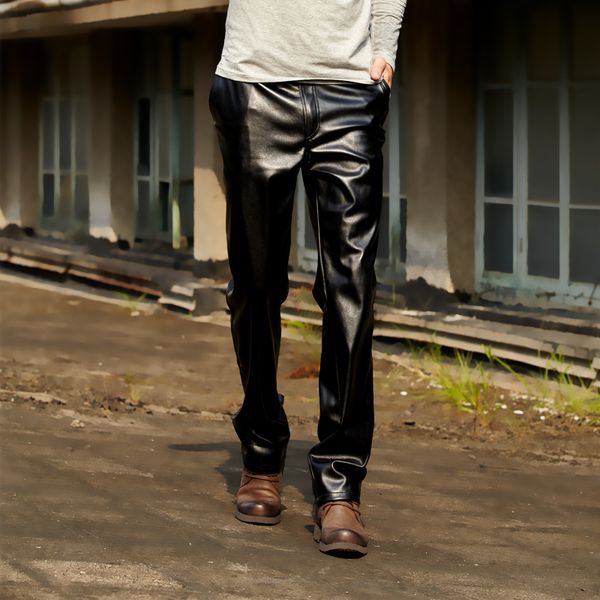 fashion men's thickening windproof motorcycle leather pants men faux leather joggers pants men hip hop trousers winter, Black
fashion men's thickening windproof motorcycle leather pants men faux leather joggers pants men hip hop trousers winter, Black