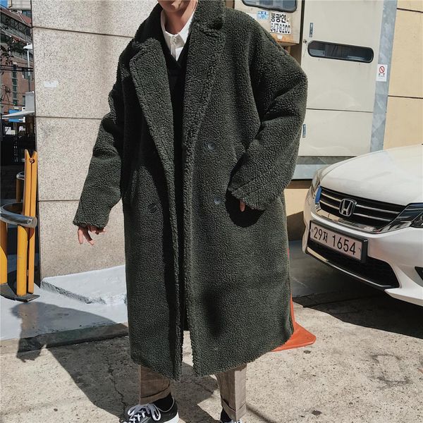 2018 winter new korean men fashion causal loose solid color lamb woolen overcoat lapel double-breasted warm outwear homme m, Black
2018 winter new korean men fashion causal loose solid color lamb woolen overcoat lapel double-breasted warm outwear homme m, Black