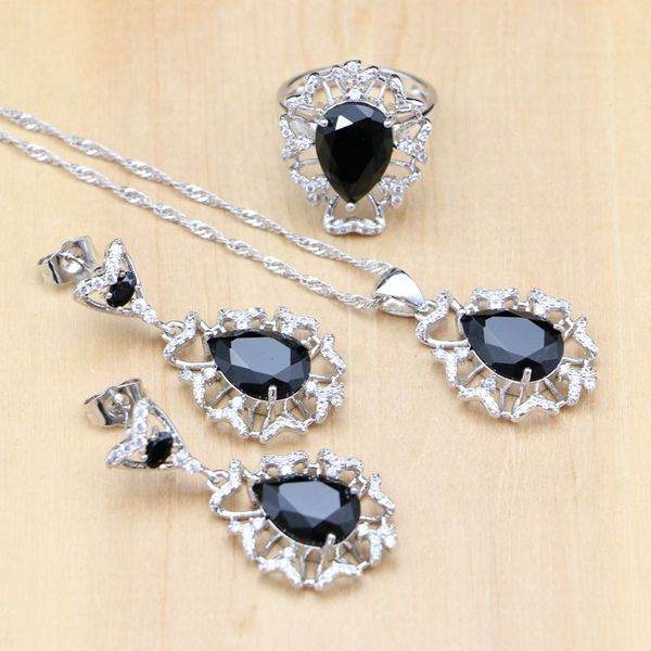 water drop 925 silver jewelry black cubic zirconia stone jewelry sets for women wedding earrings/pendant/necklace/ring, Slivery;golden
water drop 925 silver jewelry black cubic zirconia stone jewelry sets for women wedding earrings/pendant/necklace/ring, Slivery;golden