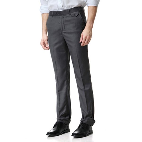 new foreign trade large size men's business casual suit pants solid color adjustable waist straight trousers, Black
new foreign trade large size men's business casual suit pants solid color adjustable waist straight trousers, Black