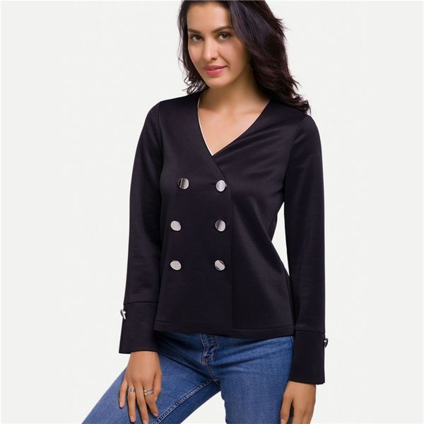 2018 autumn jackets women short black double breasted coat casual v-neck jacket female button slim outwear plus size zevrez, Black;brown
2018 autumn jackets women short black double breasted coat casual v-neck jacket female button slim outwear plus size zevrez, Black;brown