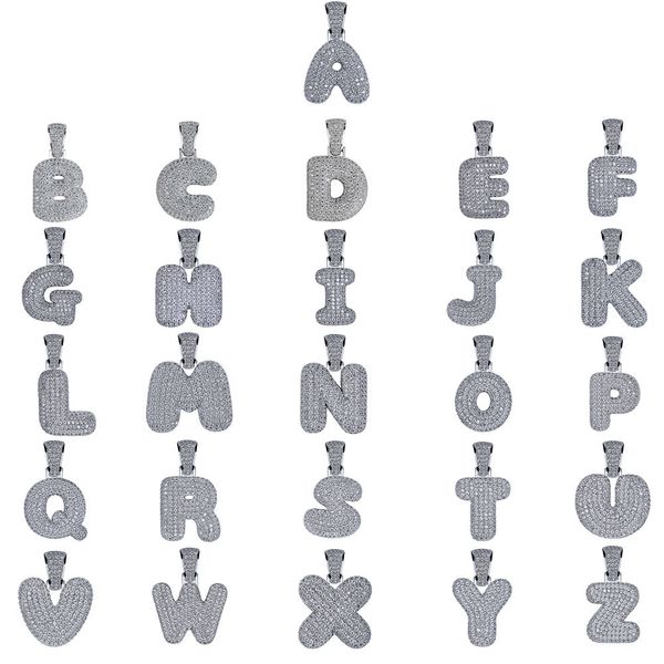 

Hip Hop Iced Out Costom Bubble Letters ожерелье Micro Pave Циркон с веревкой Chian DIY ювелирные изделия