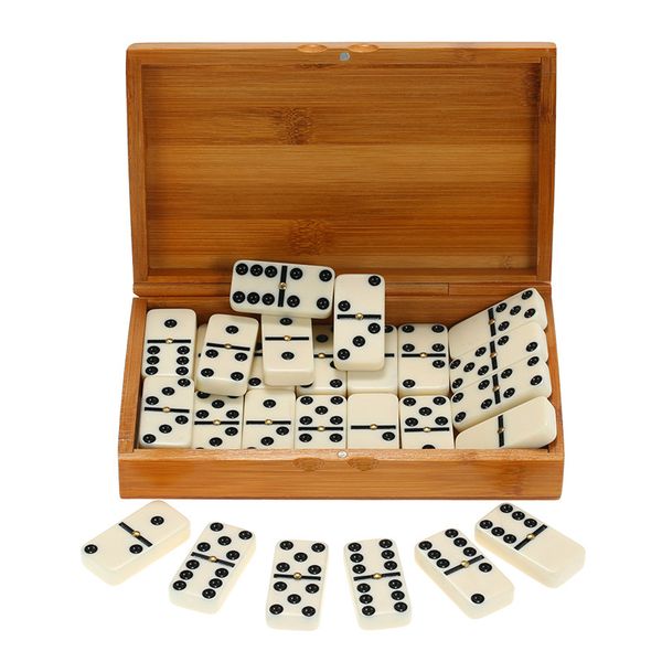 Entertainment Playing chess Double Six Dominoes Set Recreational Travel Game Toy Black Dots Dominoes for Play fun 
Entertainment Playing chess Double Six Dominoes Set Recreational Travel Game Toy Black Dots Dominoes for Play fun