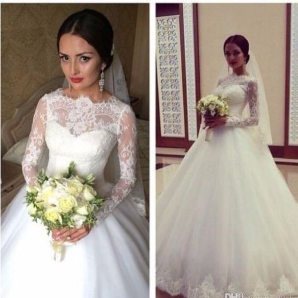 vestido de noiva high neck winter a line sheer long sleeves lace wedding dress vintage bridal gown hign neck, White
vestido de noiva high neck winter a line sheer long sleeves lace wedding dress vintage bridal gown hign neck, White