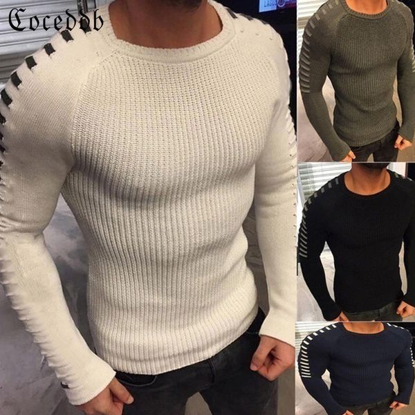 autumn and winter sweater male 2018 casual pullover men's long sleeve o-neck patchwork knit solid color men's sweater size s-2xl, White;black
autumn and winter sweater male 2018 casual pullover men's long sleeve o-neck patchwork knit solid color men's sweater size s-2xl, White;black