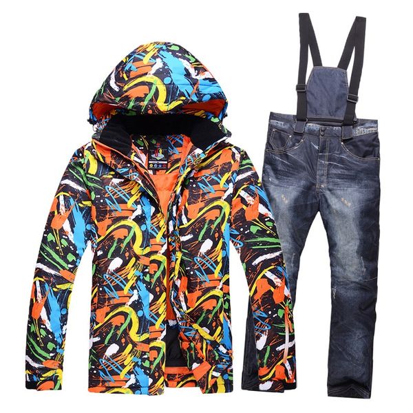 new color printed snow ski suit men sets windproof breathable thicken down jackets for men snow skiing jacket+pants warm clothes 
new color printed snow ski suit men sets windproof breathable thicken down jackets for men snow skiing jacket+pants warm clothes