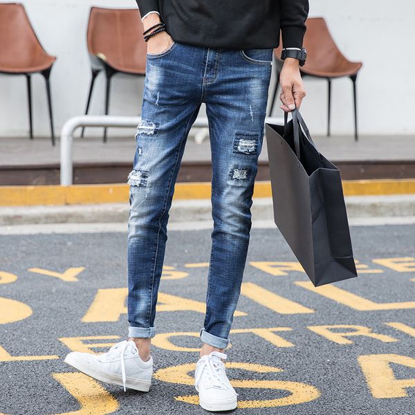 new 2018 male youth jeans worn stretch slim small straight men's casual pants behalf wholesale, Blue
new 2018 male youth jeans worn stretch slim small straight men's casual pants behalf wholesale, Blue