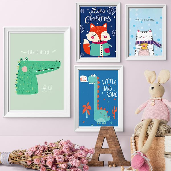 cute animal cartoon crocodile cat dinosaur canvas painting wall art picture poster and prints for kid's room home decor
cute animal cartoon crocodile cat dinosaur canvas painting wall art picture poster and prints for kid's room home decor