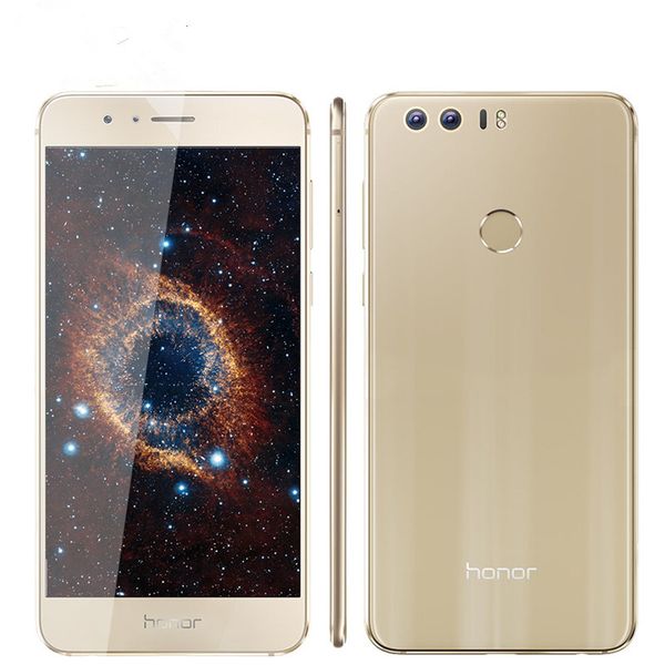 

original huawei honor 8 4g lte cell phone kirin 950 octa core 3gb ram 32gb rom android 5.2" 12.0mp fingerprint id otg nfc smart mobile