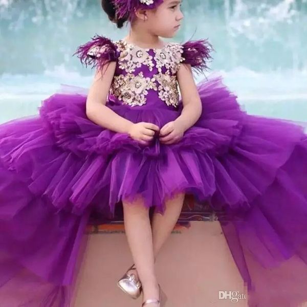 cute high low purple flower girls dresses princess wear cap sleeves feather crystal appliques girls pageant gowns for birthday dress, White;blue
cute high low purple flower girls dresses princess wear cap sleeves feather crystal appliques girls pageant gowns for birthday dress, White;blue