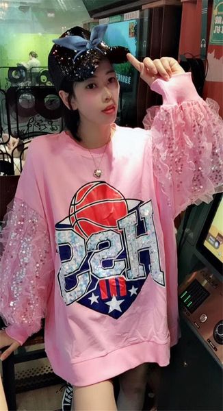 3d cartoon football&letter print sequins hoodies mesh spliced puff sleeve long pullovers plus size loose autumn sweatshirts, Black
3d cartoon football&letter print sequins hoodies mesh spliced puff sleeve long pullovers plus size loose autumn sweatshirts, Black