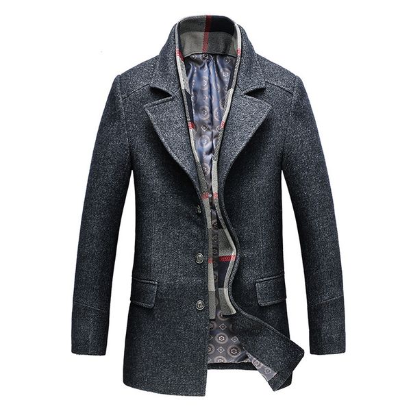 2018 winter new men's casual wool windbreaker jacket jacket fashion business long section thickening slim coat pocket, Black
2018 winter new men's casual wool windbreaker jacket jacket fashion business long section thickening slim coat pocket, Black