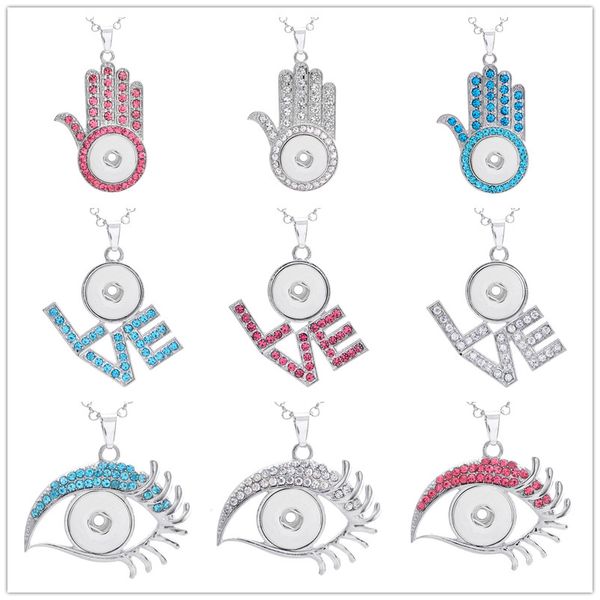 5 colour noosa snap buttons palm/skyeye pendant necklaces stainless steel chain jewelry colours rhinestone pendant necklace, Silver
5 colour noosa snap buttons palm/skyeye pendant necklaces stainless steel chain jewelry colours rhinestone pendant necklace, Silver