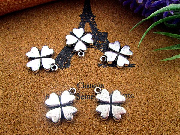 27pcs 16*19mm antique silverheart charm two side four-leaf-clover charms pendants, Bronze;silver
27pcs 16*19mm antique silverheart charm two side four-leaf-clover charms pendants, Bronze;silver
