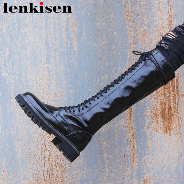 2018 new arrival black color motorcycle boots full grain leather streetwear med heels round toe nightclub knee-high boots l13
2018 new arrival black color motorcycle boots full grain leather streetwear med heels round toe nightclub knee-high boots l13
