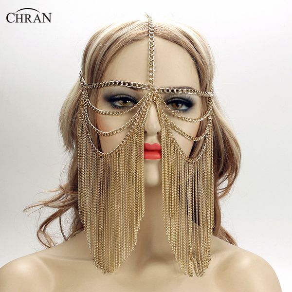 chran gold women multi layer tassel head chain headdress jewelry forehead headband chainmail face mask body jewelry crb4139, Silver
chran gold women multi layer tassel head chain headdress jewelry forehead headband chainmail face mask body jewelry crb4139, Silver