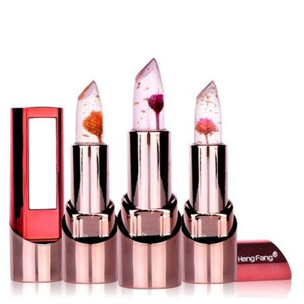 

flower gold foil lipstick temperature changed lip balm moisturizer lips 3.5g makeup brand hengfang ing