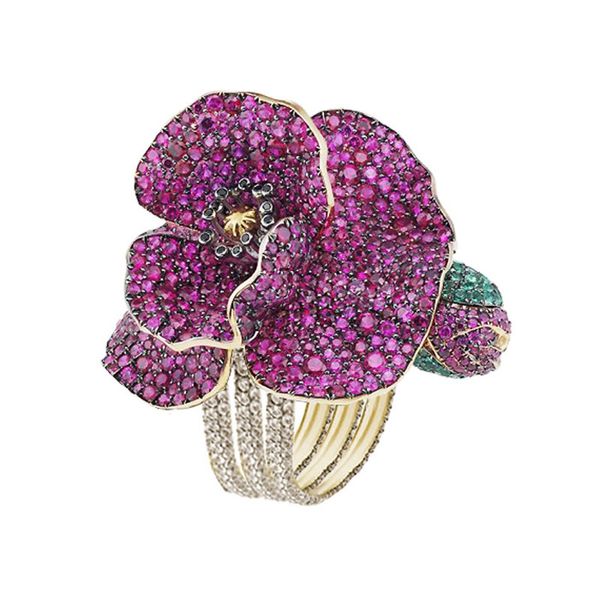 Derongem luxury fully micropaved rubie gem tone poppy flower ring 925 terling ilver finger red woman ring facotry directly ale
Derongem luxury fully micropaved rubie gem tone poppy flower ring 925 terling ilver finger red woman ring facotry directly ale