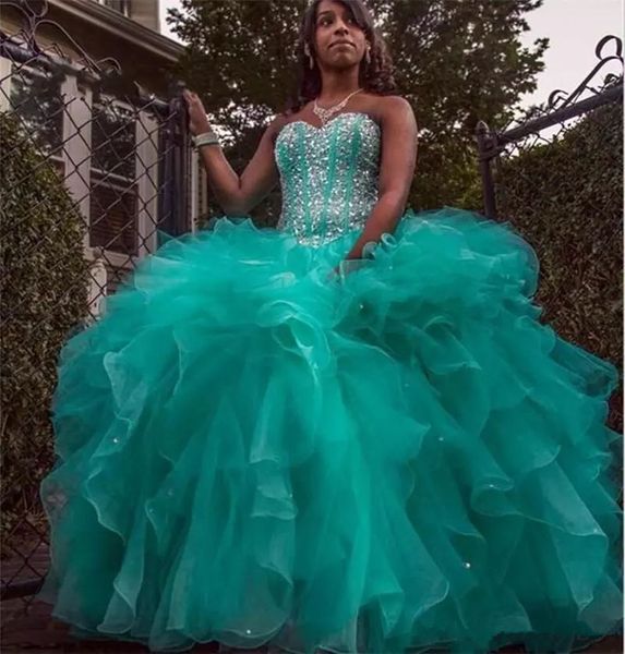 2019 sparkly hunter green quinceanera dresses ball gown sweetheart crystal beads lace up plus size prom party gowns organza sweet 16 dress, Blue;red
2019 sparkly hunter green quinceanera dresses ball gown sweetheart crystal beads lace up plus size prom party gowns organza sweet 16 dress, Blue;red