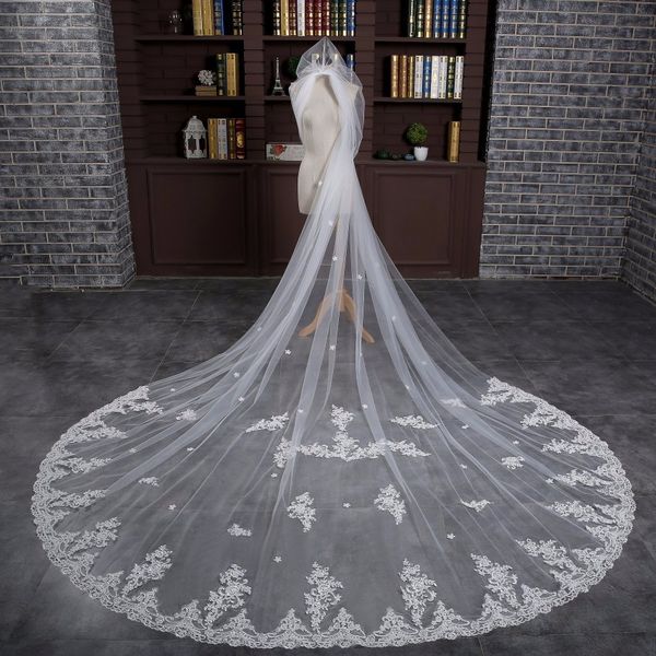 3 meter white cathedral wedding veils 2018 long lace edge bridal veil sequins wedding accessories bride mantilla wedding veil, Black
3 meter white cathedral wedding veils 2018 long lace edge bridal veil sequins wedding accessories bride mantilla wedding veil, Black
