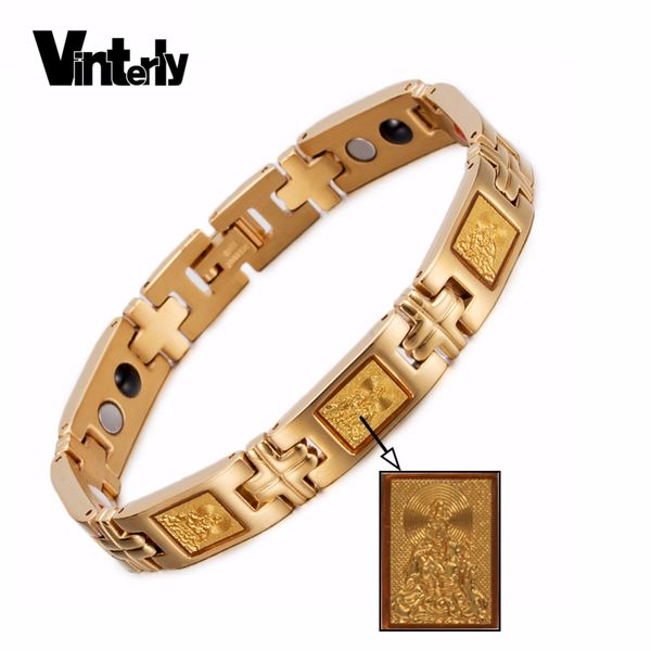 vinterly lucky magnetic bracelet men chinese gold foil guanyin bodhisattva buddha bracelet germanium for women men, Black
vinterly lucky magnetic bracelet men chinese gold foil guanyin bodhisattva buddha bracelet germanium for women men, Black