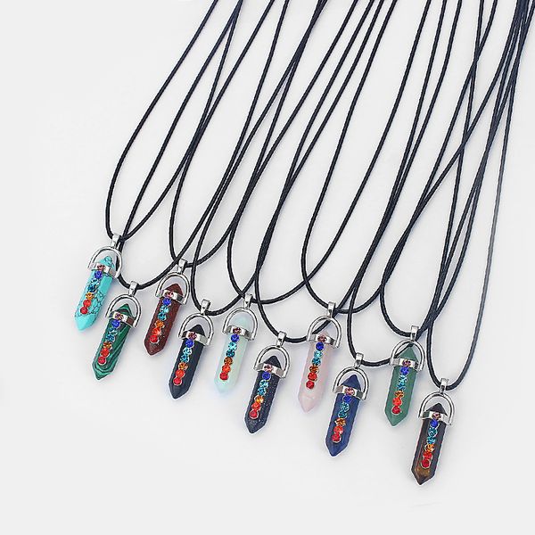 nature stone hexagonal prism 7 chakra beads pendant necklace tiger eyes/gold sand/obsidian becklace gift for women, Silver
nature stone hexagonal prism 7 chakra beads pendant necklace tiger eyes/gold sand/obsidian becklace gift for women, Silver