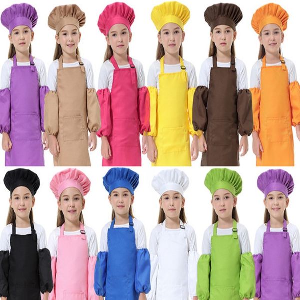 adorable 3pcs/set children kitchen waists 12 colors kids aprons with sleeve&chef hats for painting cooking baking
adorable 3pcs/set children kitchen waists 12 colors kids aprons with sleeve&chef hats for painting cooking baking
