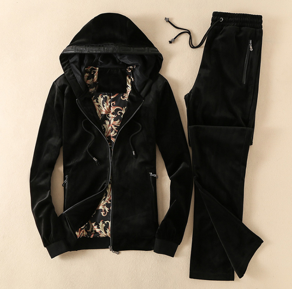 gold velvet sports suit men's long-sleeved hooded casual suit autumn and winter men's jacket, Gray
gold velvet sports suit men's long-sleeved hooded casual suit autumn and winter men's jacket, Gray