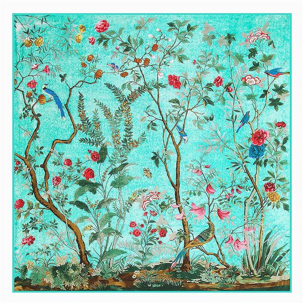 130cm*130cm 2017 brand silk scarf singing birds fragrant flowers print scarf for women headband,twill large square scarf shawl s18101904, Blue;gray
130cm*130cm 2017 brand silk scarf singing birds fragrant flowers print scarf for women headband,twill large square scarf shawl s18101904, Blue;gray