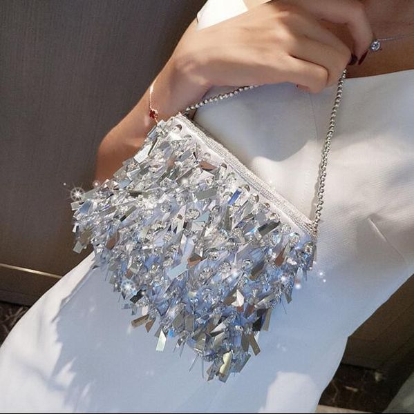 2019 bling bling sequins evening bags shinny small handbag with exquisite sequin shoulder bags clutch bag bridal hand bags party accessories, Black
2019 bling bling sequins evening bags shinny small handbag with exquisite sequin shoulder bags clutch bag bridal hand bags party accessories, Black