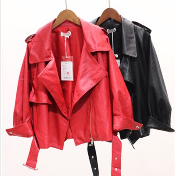 jacket women's new style spring and autumn ladies casual leather jacket short pu leather lapel female fuo coat, Black
jacket women's new style spring and autumn ladies casual leather jacket short pu leather lapel female fuo coat, Black