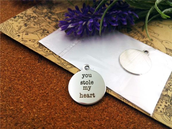 40pcs--"you stole my heart"stainless steel charms more style for choosing diy charms pendants for necklace, Bronze;silver
40pcs--"you stole my heart"stainless steel charms more style for choosing diy charms pendants for necklace, Bronze;silver