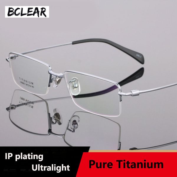 bclear 2018 new arrival titanium spectacle frame super light optical frames prescription men's business semi-rimless eyeglasses, Silver
bclear 2018 new arrival titanium spectacle frame super light optical frames prescription men's business semi-rimless eyeglasses, Silver