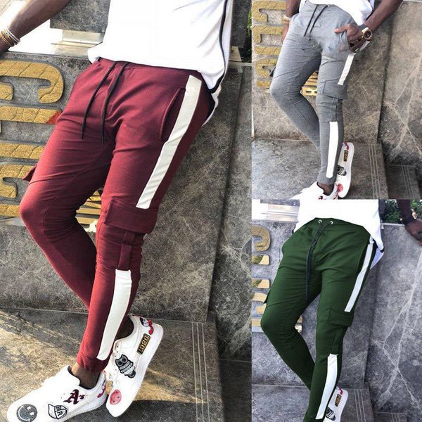 2018 autumn new brand patchwork men track pants casual bottoms sweats trousers, Black
2018 autumn new brand patchwork men track pants casual bottoms sweats trousers, Black