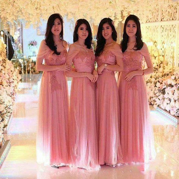 gorgeous pink long bridesmaid dresses 2019 lace appliques tulle off shoulder maid of honor gowns custom made wedding bridesmaid dress, White;pink
gorgeous pink long bridesmaid dresses 2019 lace appliques tulle off shoulder maid of honor gowns custom made wedding bridesmaid dress, White;pink