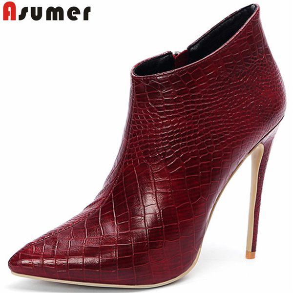 asumer big size 34-43 fashion ankle boots women pointed toe zip super high heels shoes elegant prom autumn winter boots 2019 new, Black
asumer big size 34-43 fashion ankle boots women pointed toe zip super high heels shoes elegant prom autumn winter boots 2019 new, Black