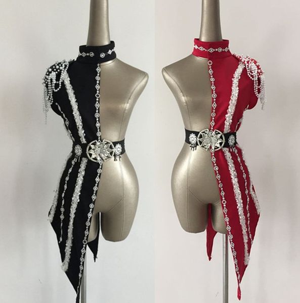 faymoolon 2017 new patchwork space costume ds female singers dj stage dress pearl unilateral cloak dance bodysuit for women, Black;red
faymoolon 2017 new patchwork space costume ds female singers dj stage dress pearl unilateral cloak dance bodysuit for women, Black;red