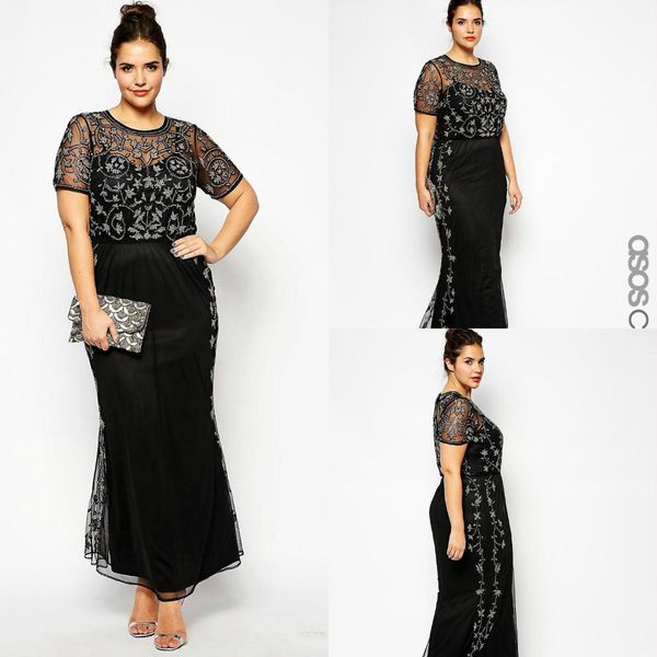 plus size elegant evening dresses lace appliques beaded jewel neck short sleeve mermaid prom dress ankle length party gowns, Black;red
plus size elegant evening dresses lace appliques beaded jewel neck short sleeve mermaid prom dress ankle length party gowns, Black;red